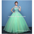 OEM Service Color customized ball gown organza wedding gown blue green evening gown